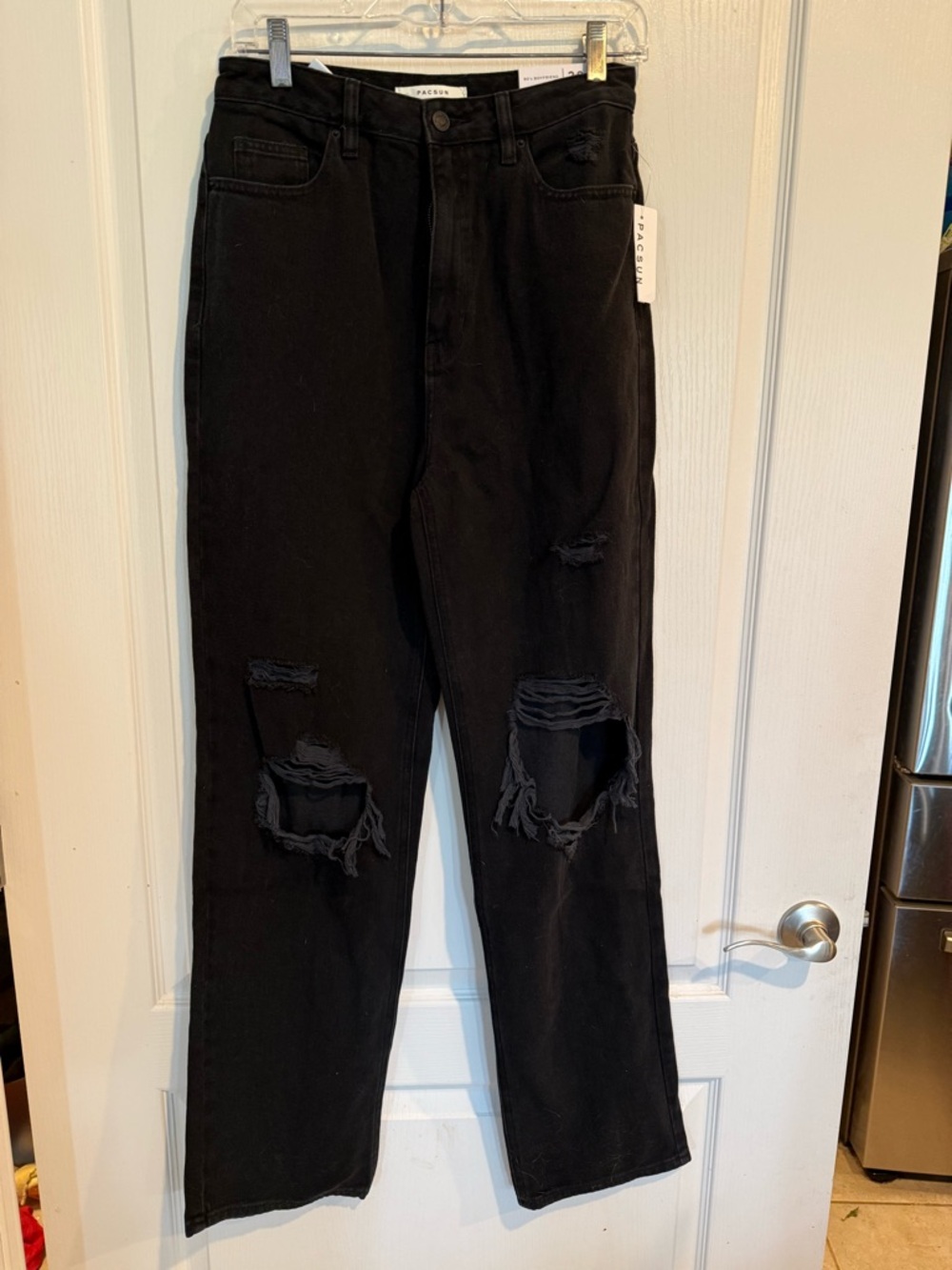 PacSun women’s black 90's Boyfriend distressed denim grunge Jeans 28 new w tag